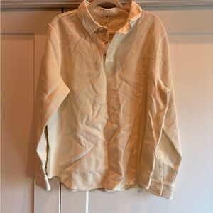 J.Crew Cream Long Sleeve Waffle Rugby Polo NWT